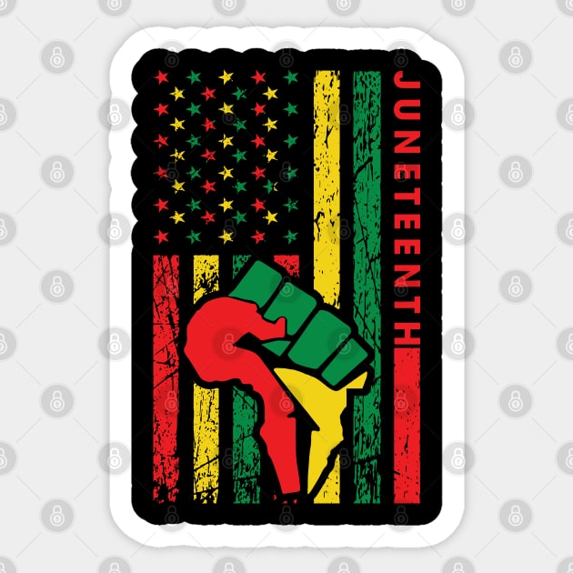 Juneteenth Flag Proud African American Sticker by FabulousDesigns